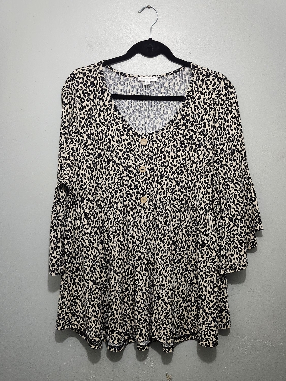 Chicsoul Leopard Print Blouse Top Size 2XL